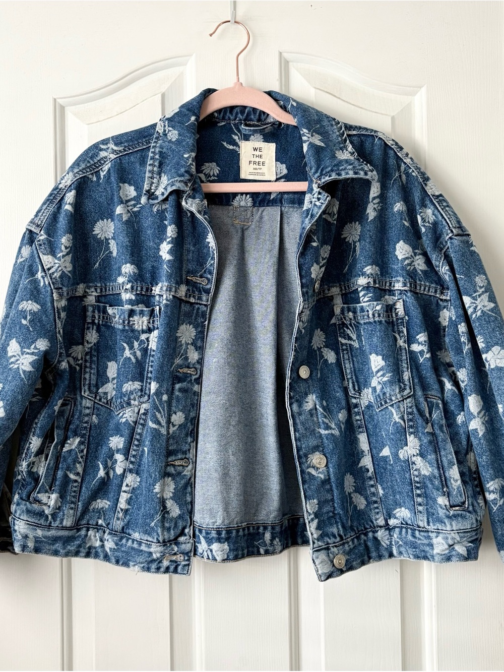 Free People Opal Swing Printed Denim Jacket
